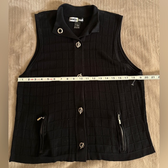 Jamie Sadock Black V-Neck Sweater Vest Button Up - Picture 7 of 16